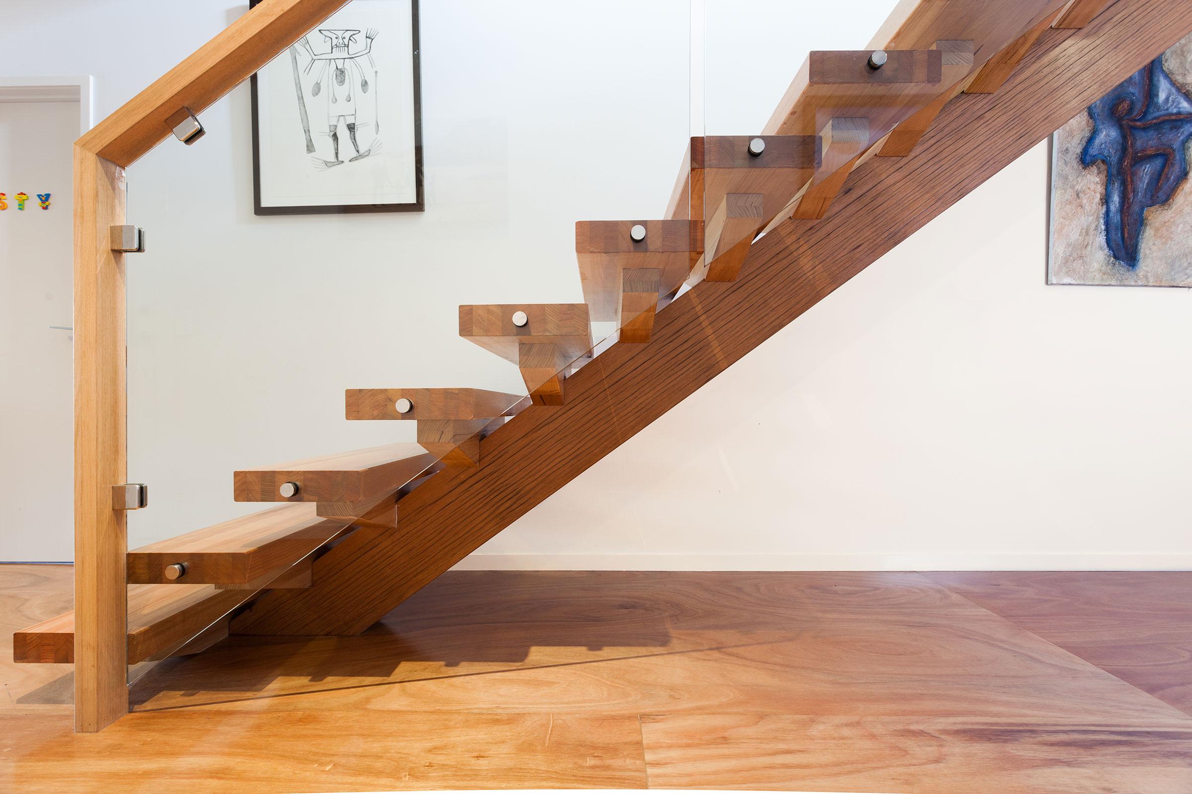 Timber stairs with recycled stringer Just Stairs